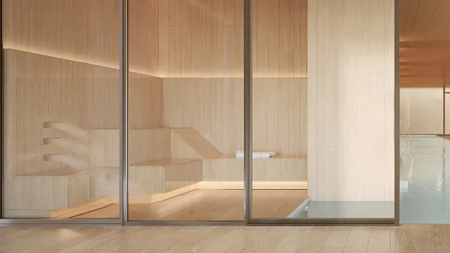 Sauna à vapor com jatos de contraste
